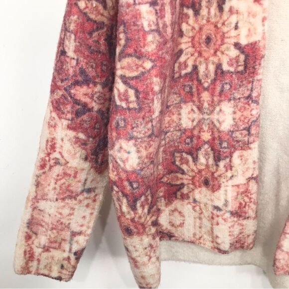 Anthropologie Akemi + Kin Laurel Canyon Cream Pink Wool Alpaca Knit Cardigan - Picture 9 of 16